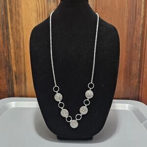 Kim Rogers Silver-Tone Fashion Bali Necklace w/ Filigree & Scrollwork Detailing